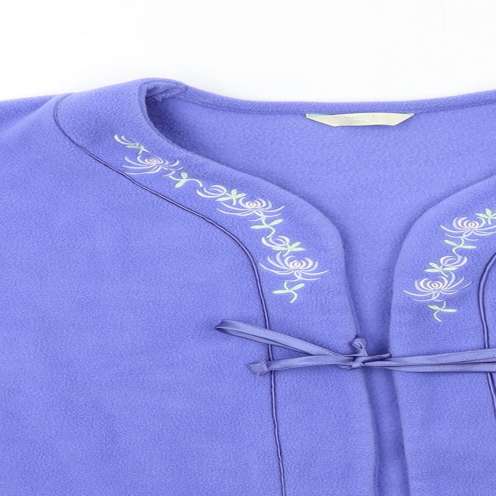 Marks and Spencer Womens Blue Floral Knit Kimono Gown Size 20