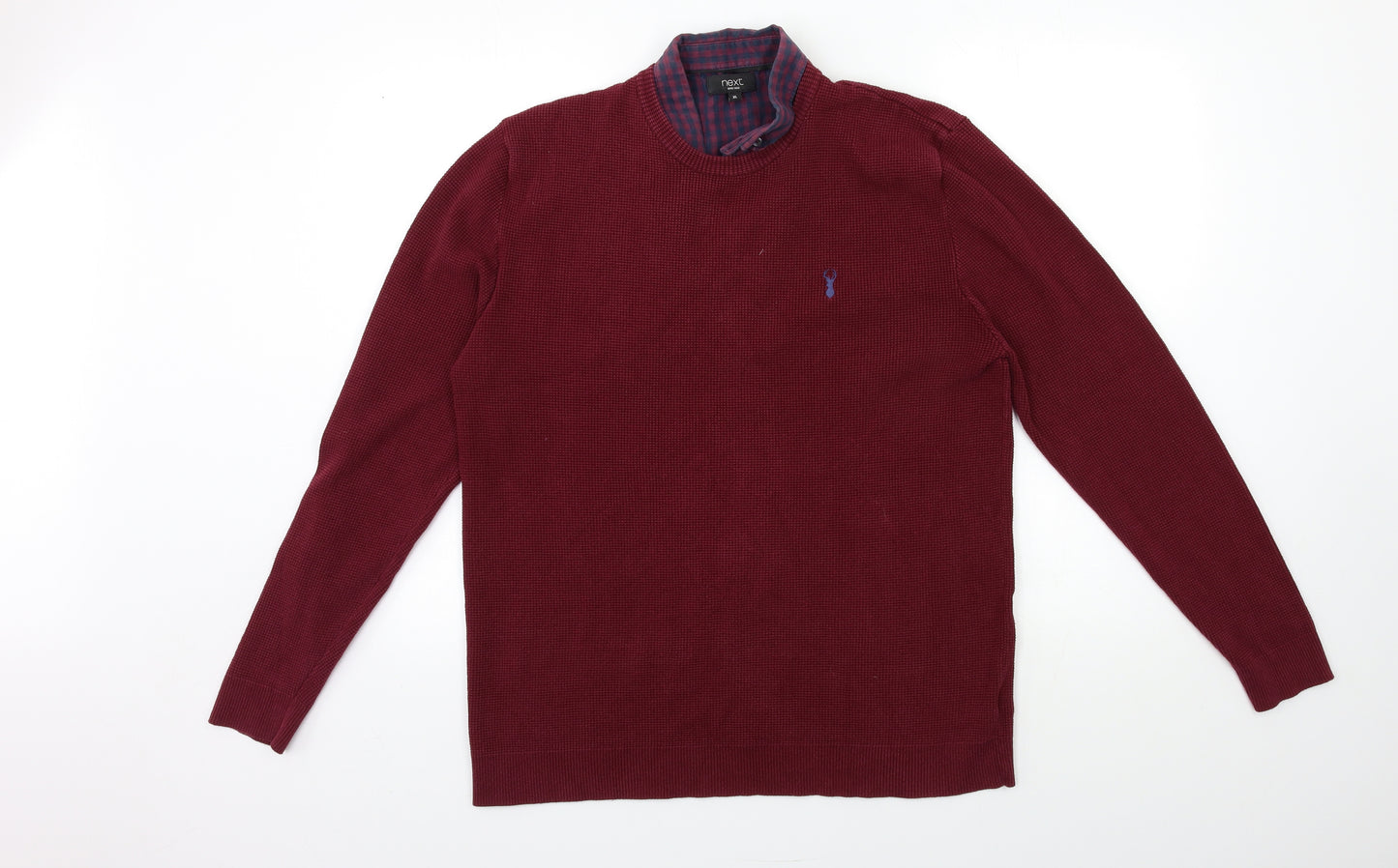 NEXT Mens Red  Knit Pullover Jumper Size XL