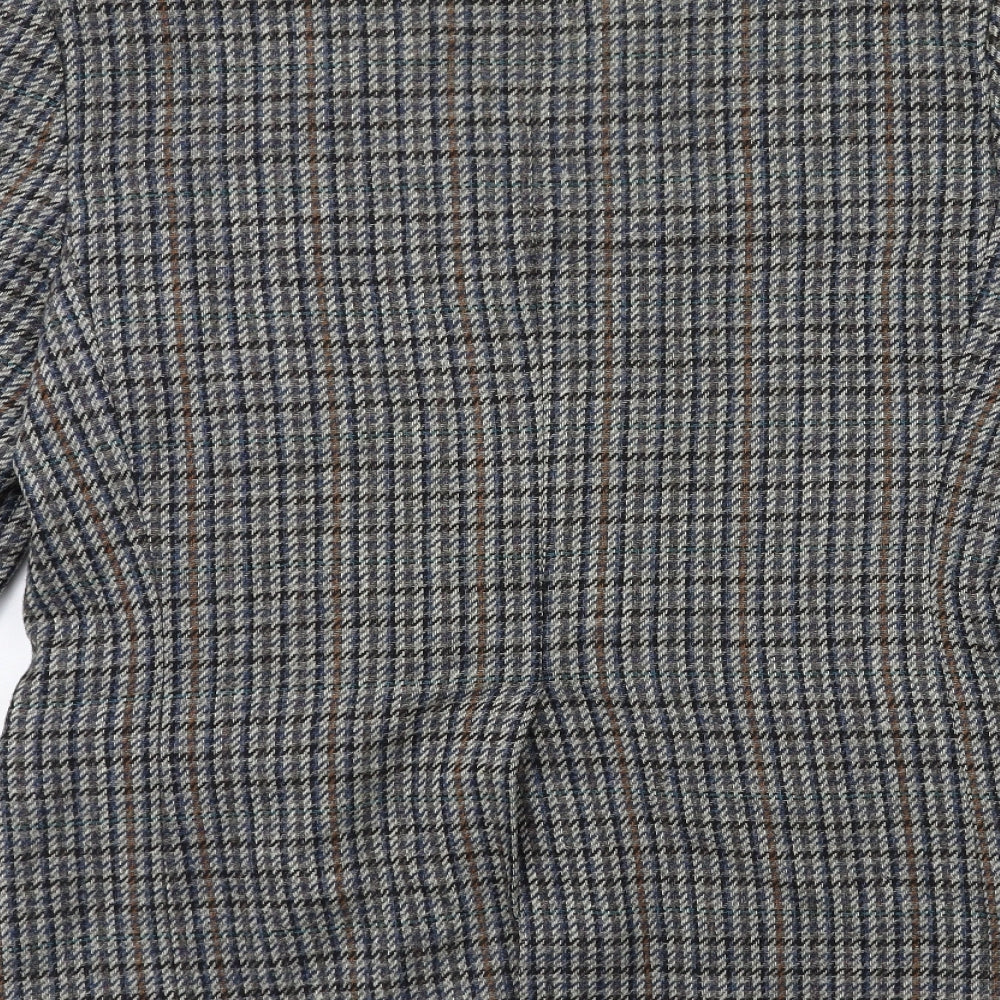 Burton Mens Blue Check  Jacket Suit Jacket Size 40