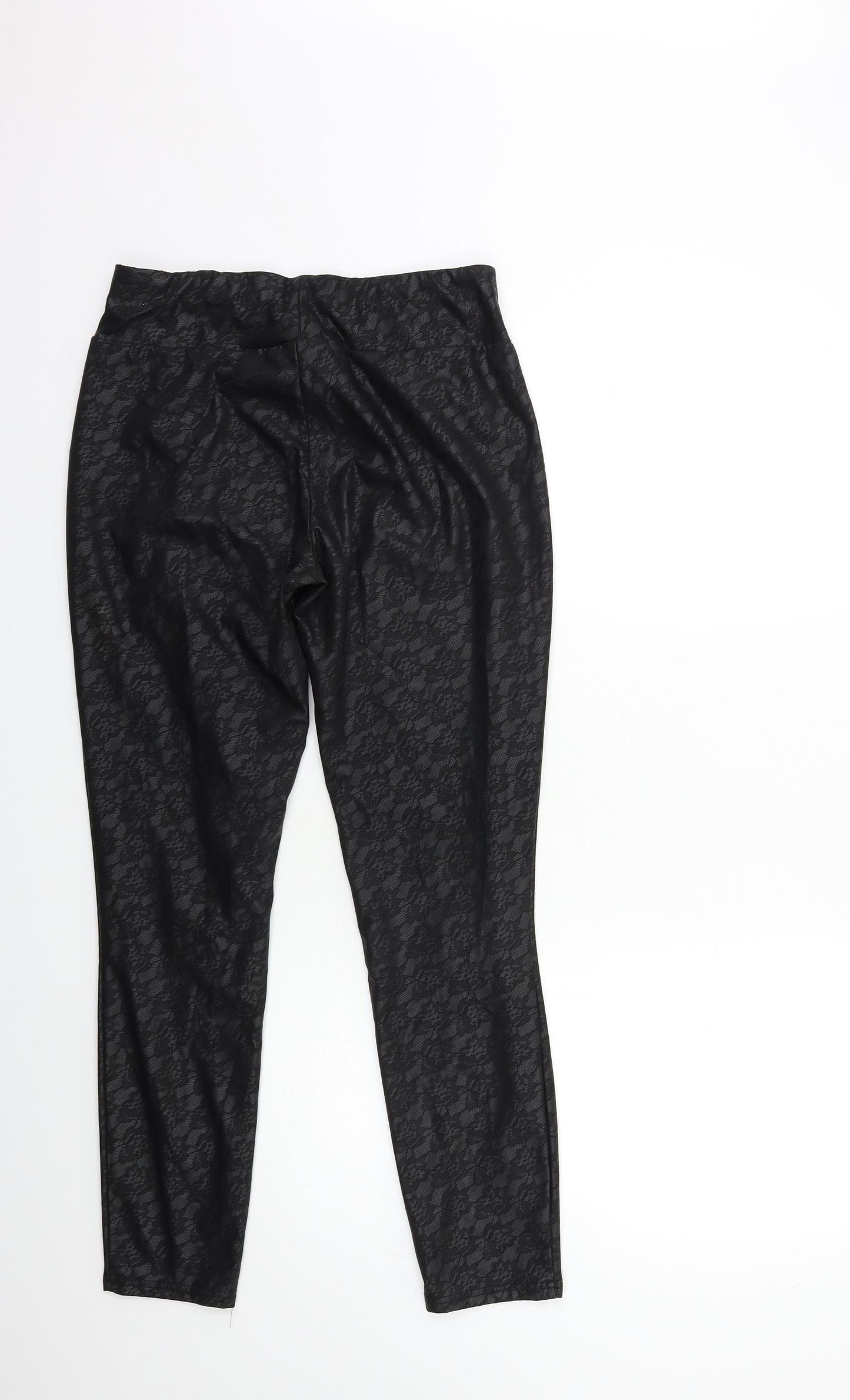 New Look Womens Black Floral  Jegging Trousers Size 12 L27 in