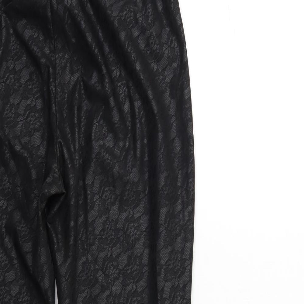 New Look Womens Black Floral  Jegging Trousers Size 12 L27 in