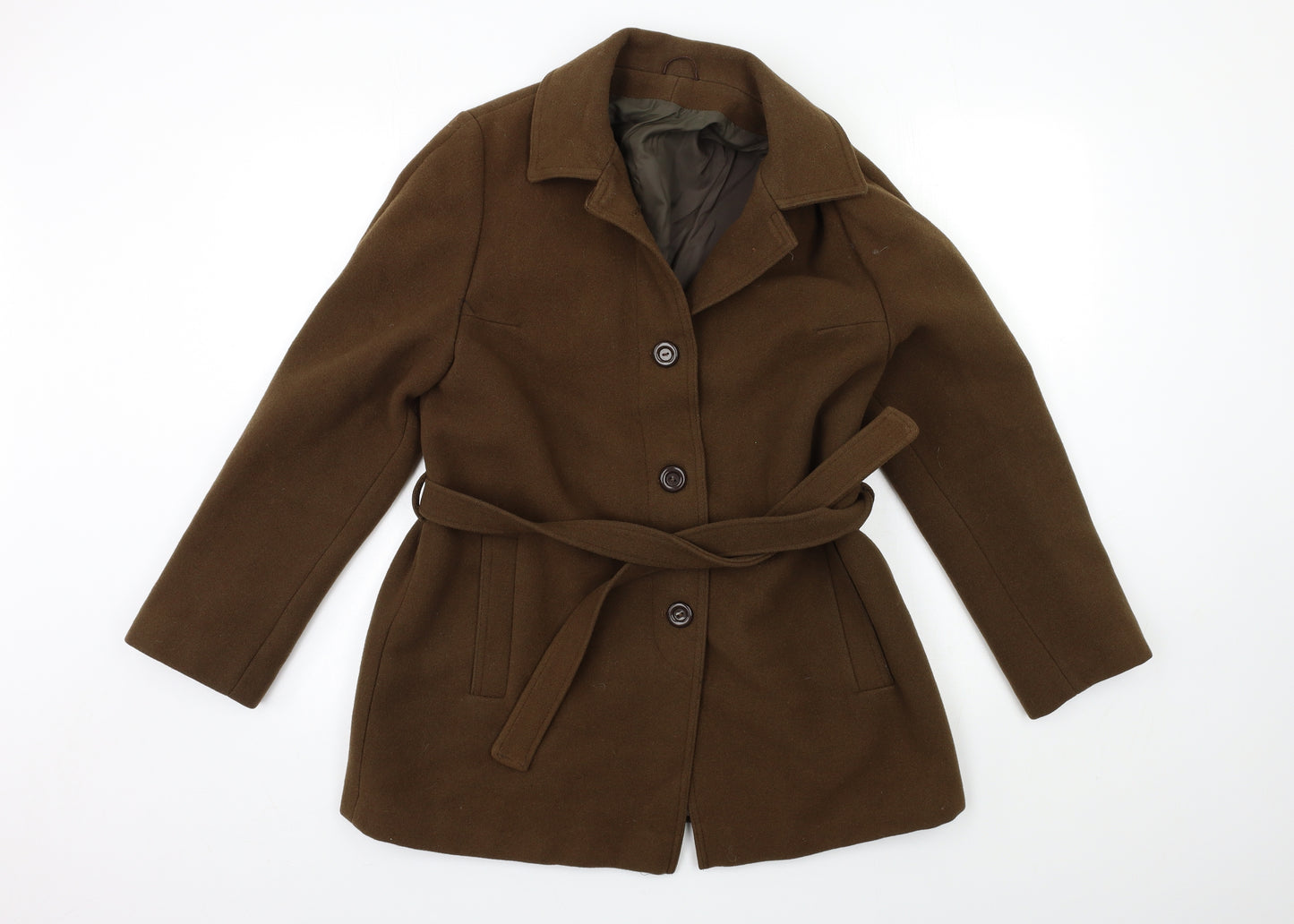 Preworn Womens Brown   Overcoat Coat Size 12