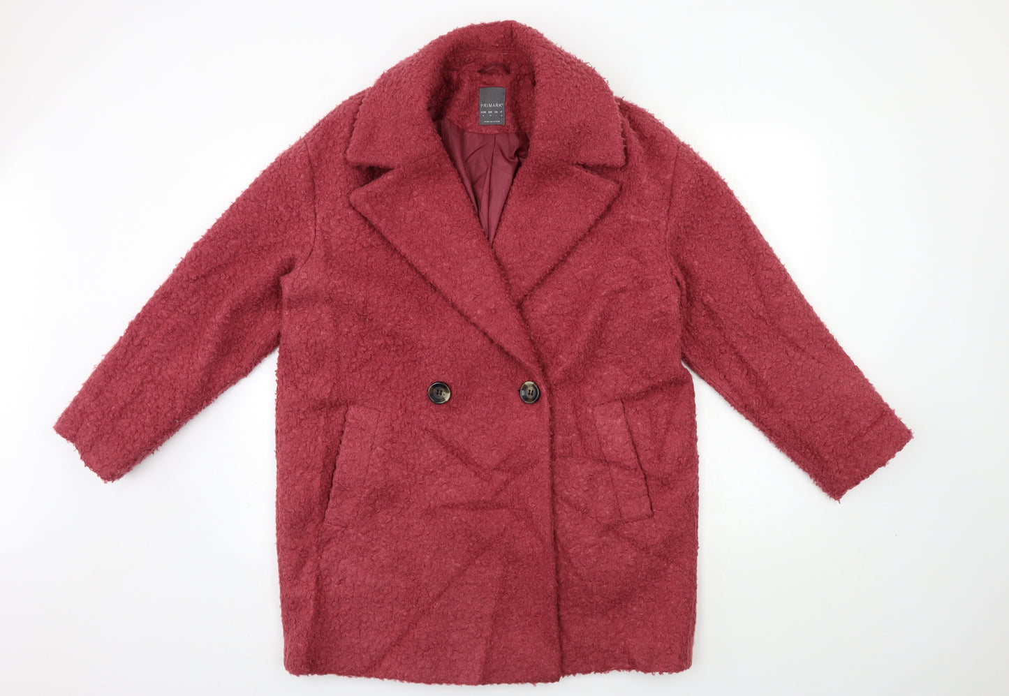 Primark Womens Pink  Rayon Overcoat Coat Size 18