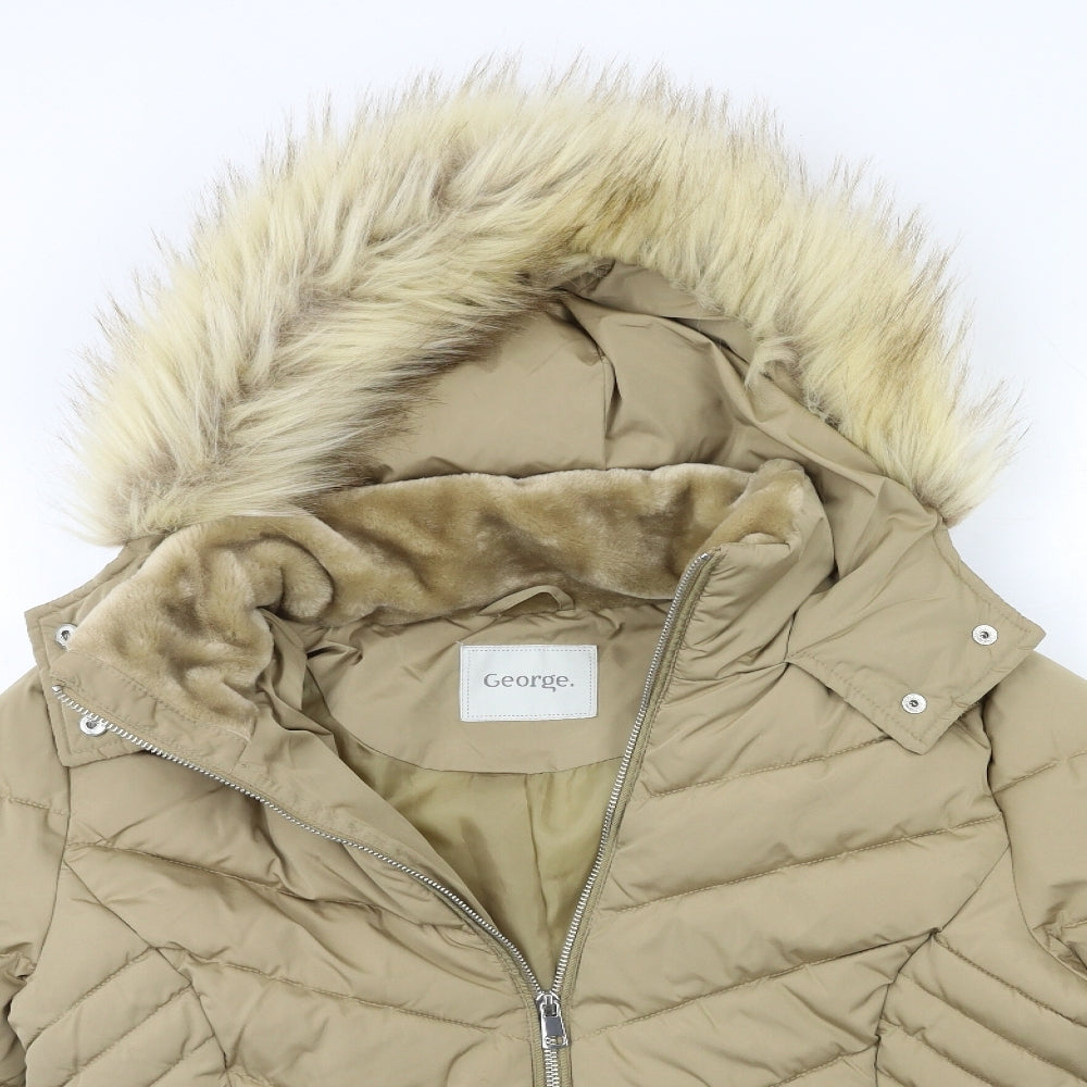 George Womens Brown   Overcoat Coat Size M