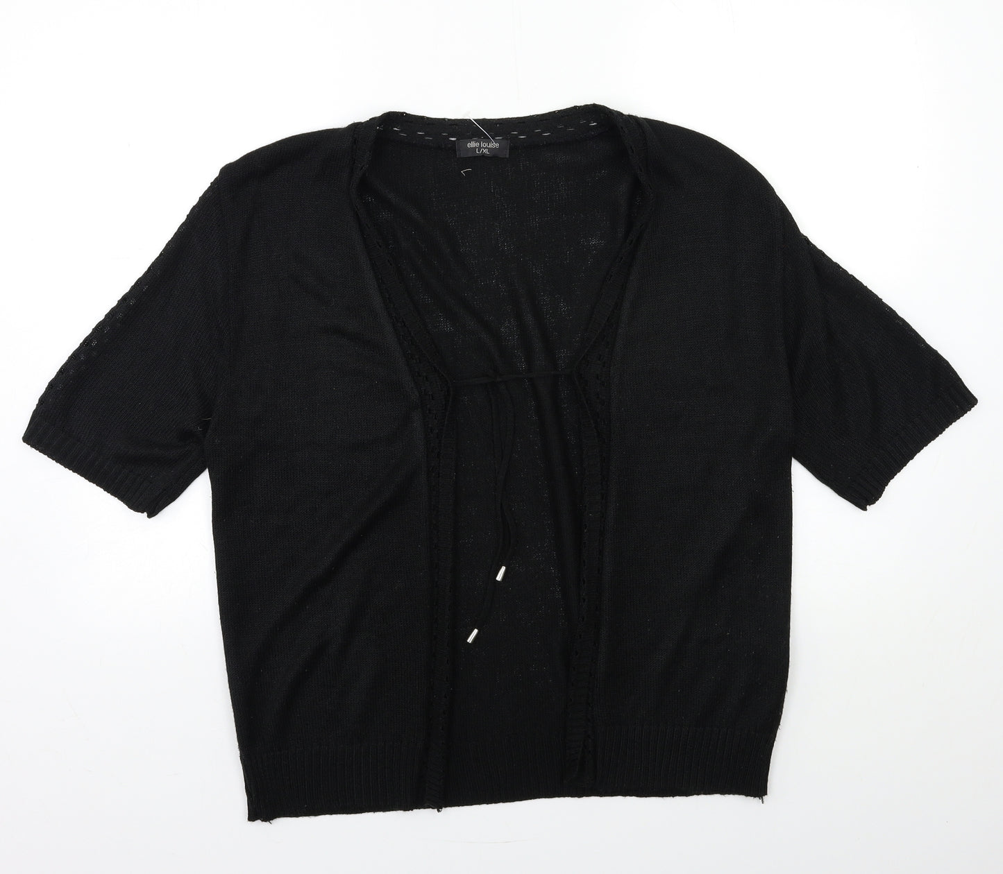 Elle Louise Womens Black  Knit Cardigan Jumper Size L