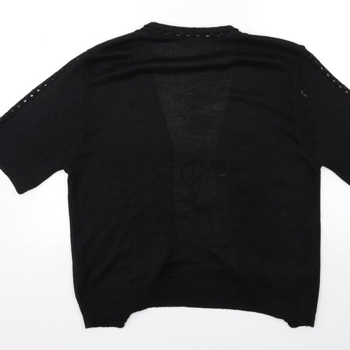 Elle Louise Womens Black  Knit Cardigan Jumper Size L