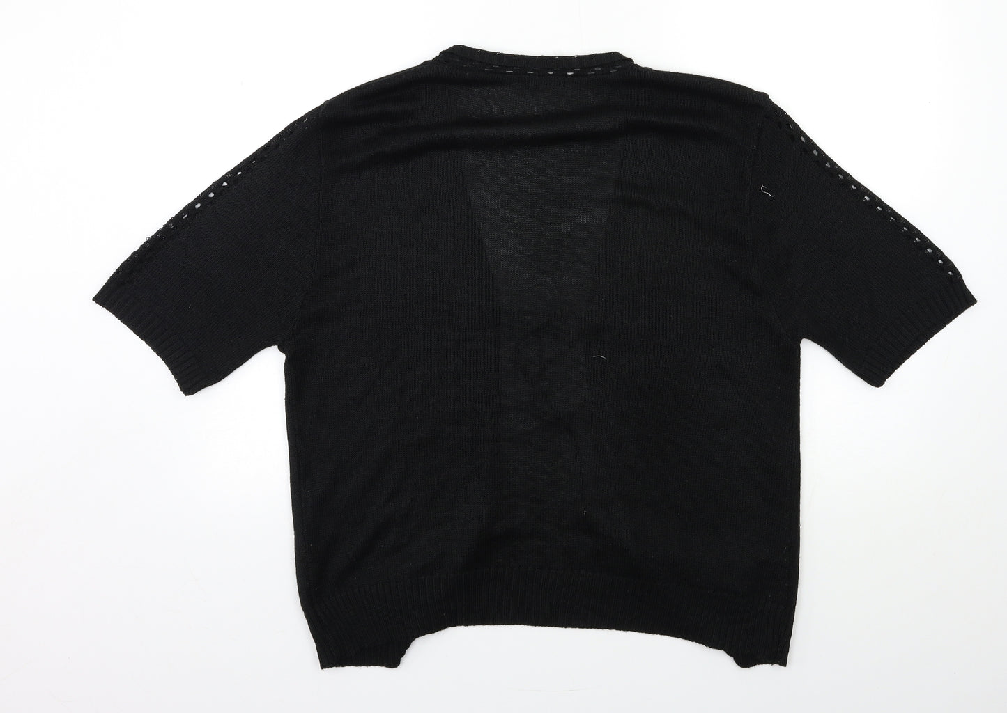 Elle Louise Womens Black  Knit Cardigan Jumper Size L