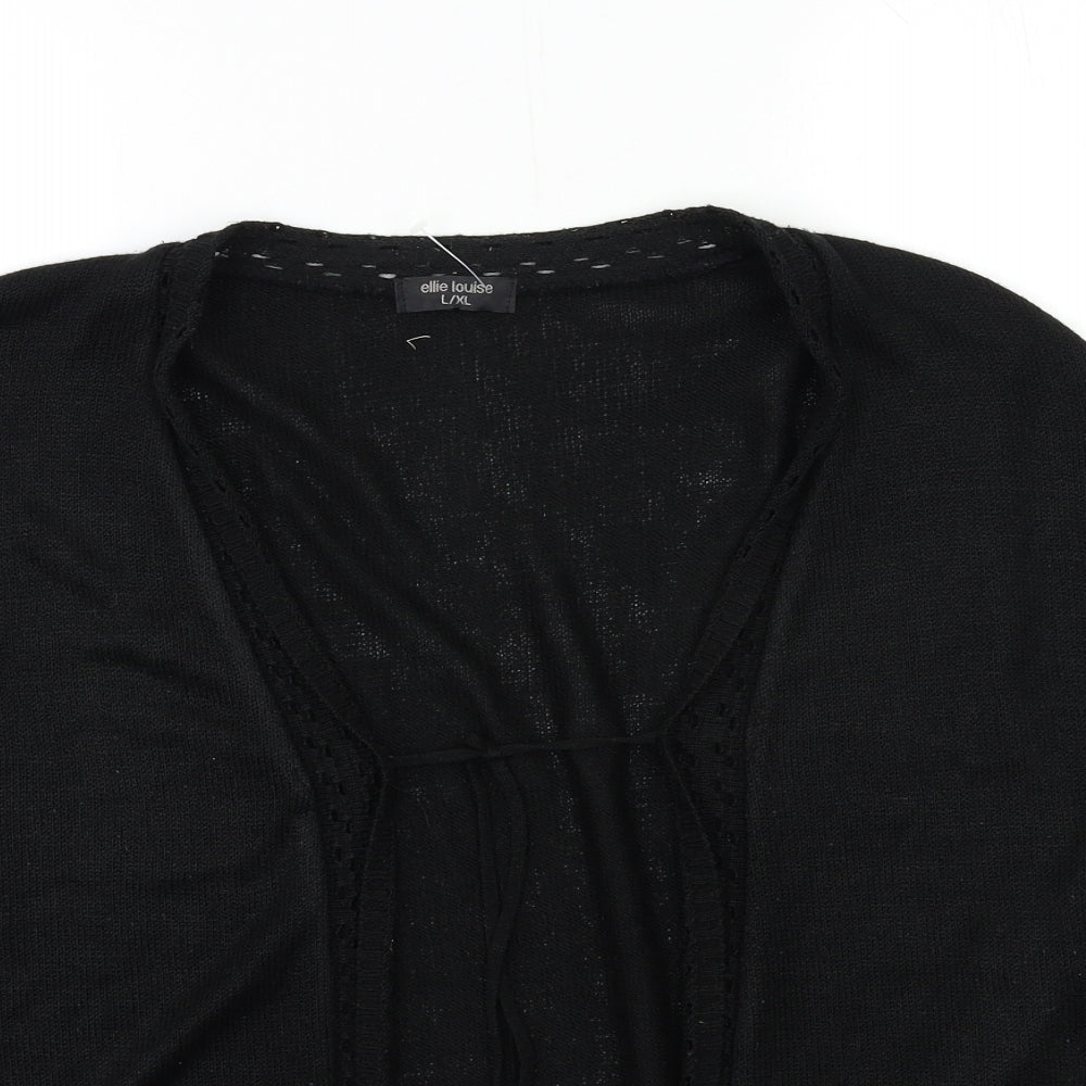 Elle Louise Womens Black  Knit Cardigan Jumper Size L