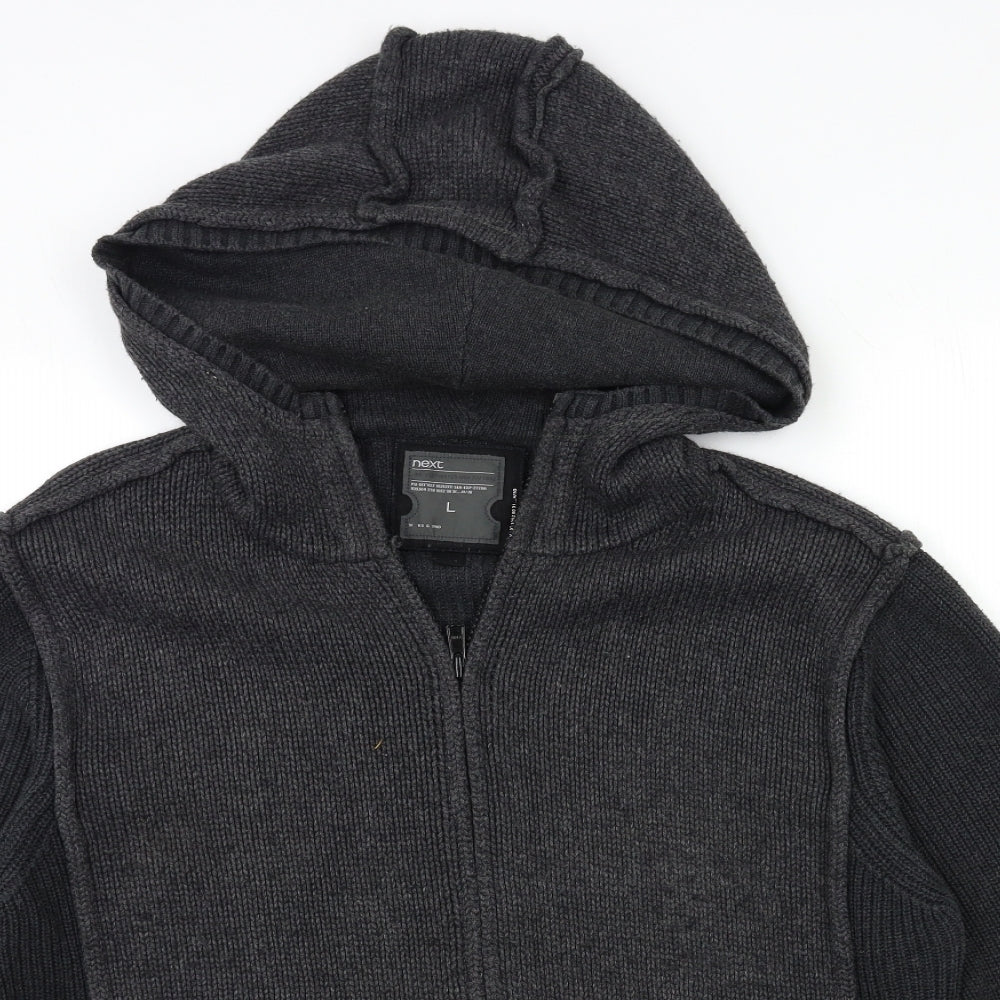 N3XT Mens Grey  Knit Cardigan Jumper Size L