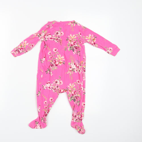 NEXT Girls Pink Floral  Coverall One-Piece Size 9-12 Months