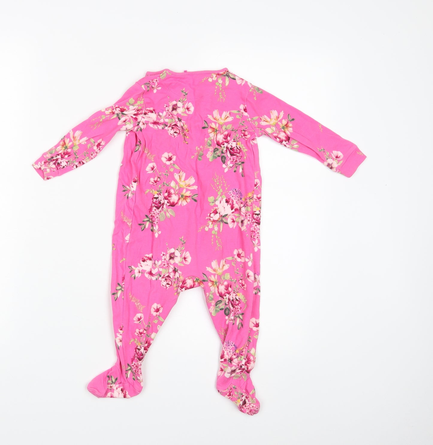 NEXT Girls Pink Floral  Coverall One-Piece Size 9-12 Months
