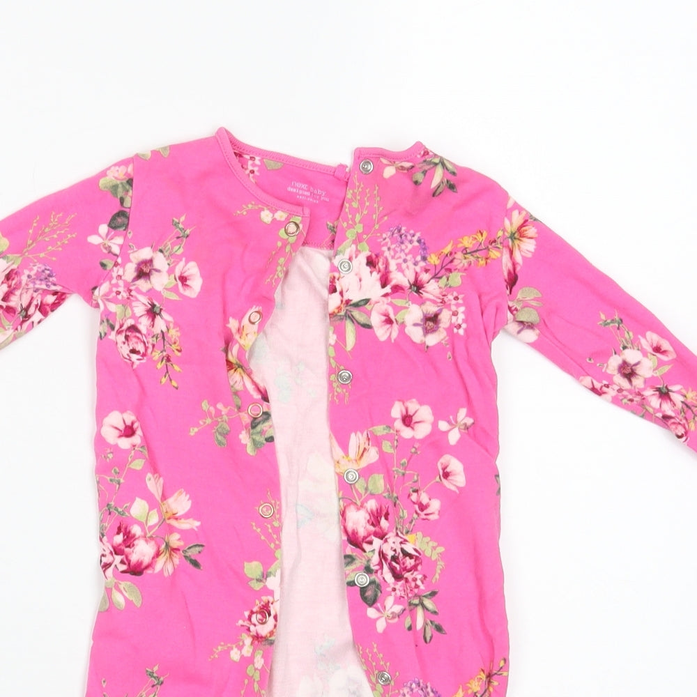 NEXT Girls Pink Floral  Coverall One-Piece Size 9-12 Months