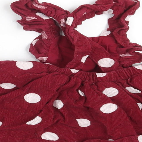 Matalan Girls Purple Polka Dot Corduroy Fit & Flare  Size 0-3 Months