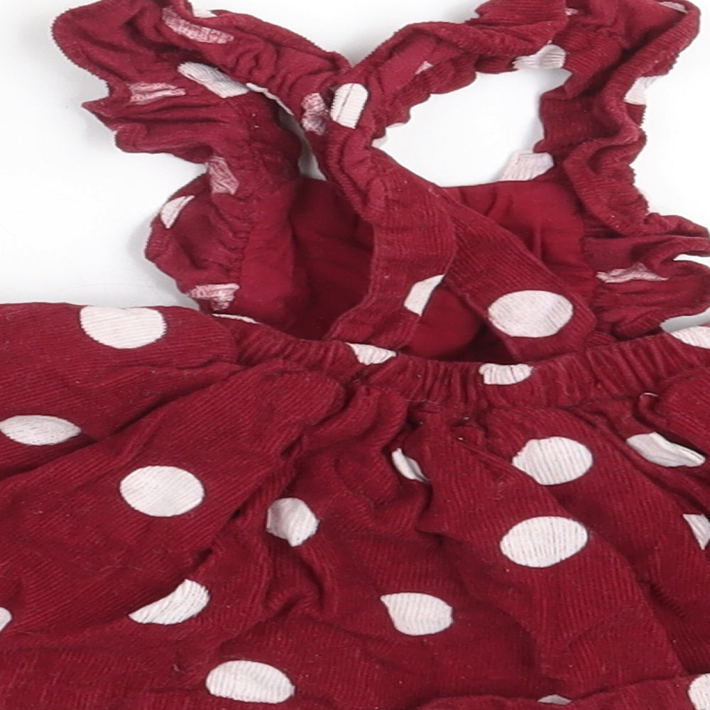 Matalan Girls Purple Polka Dot Corduroy Fit & Flare  Size 0-3 Months