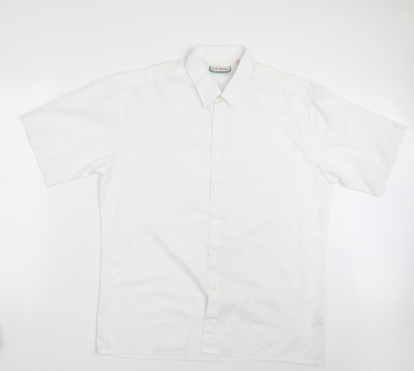Carlo Santini Mens White    Button-Up Size XL