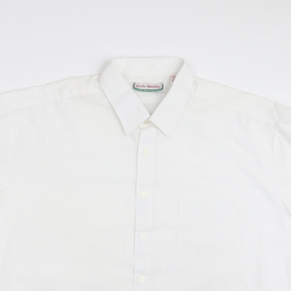 Carlo Santini Mens White    Button-Up Size XL