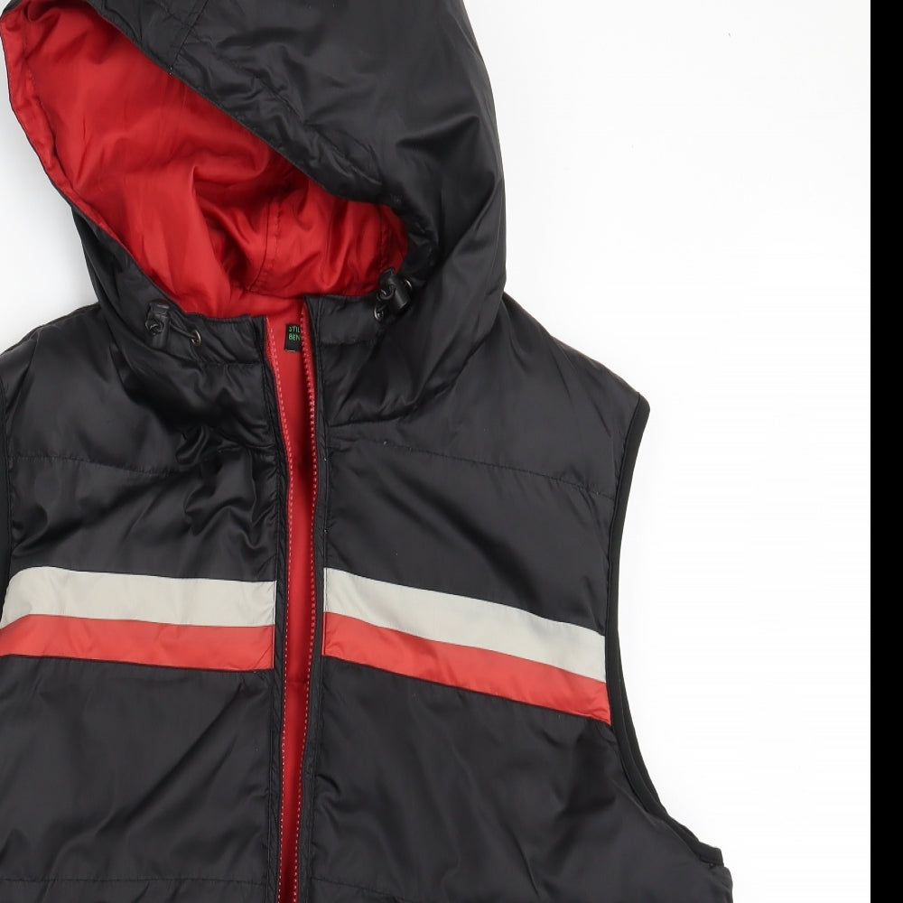 Stile Benetton Mens Black   Gilet Jacket One Size