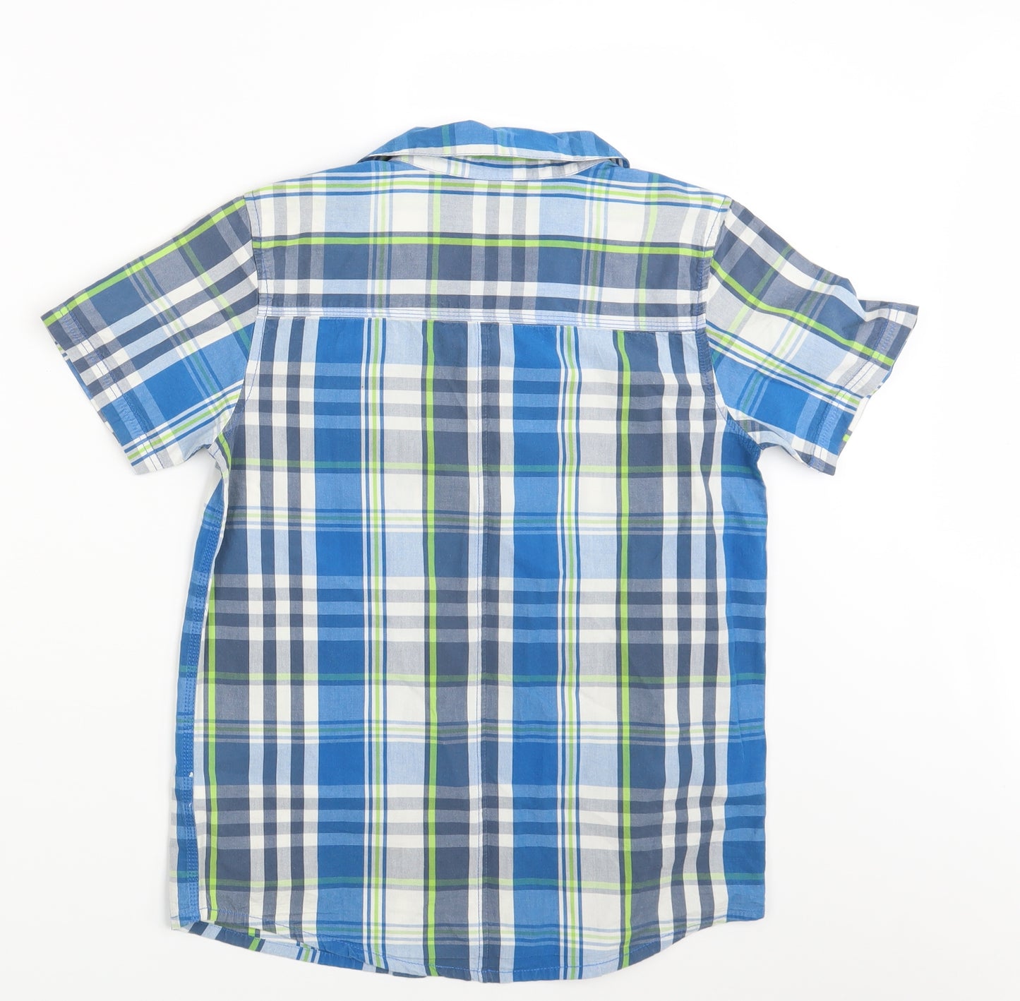 F&F Boys Blue Check  Basic Button-Up Size 11-12 Years