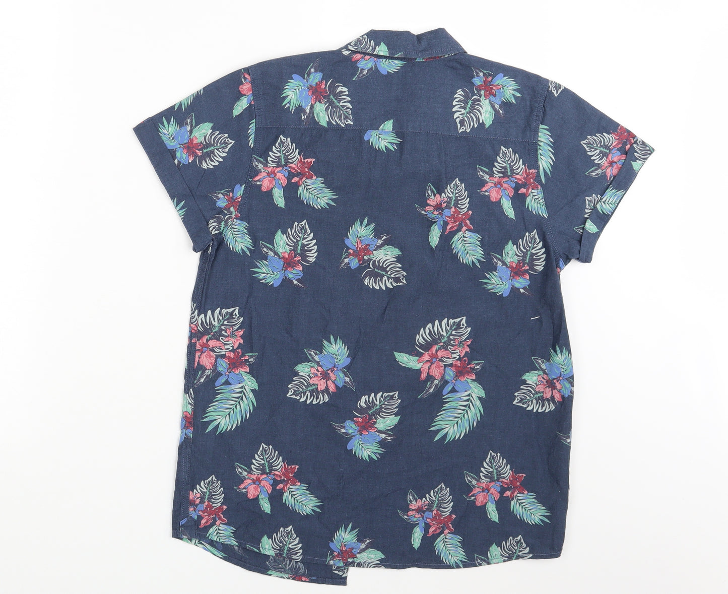 Primark Boys Blue Floral  Basic Button-Up Size 12-13 Years