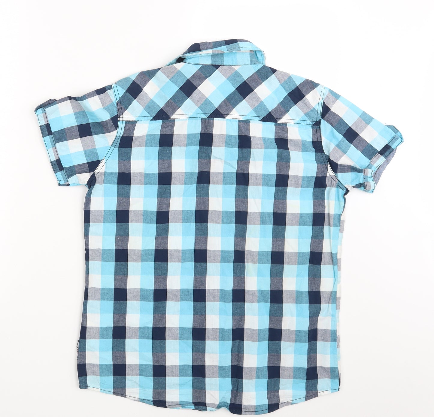 Lee Cooper Boys Blue Check  Basic Button-Up Size 13 Years