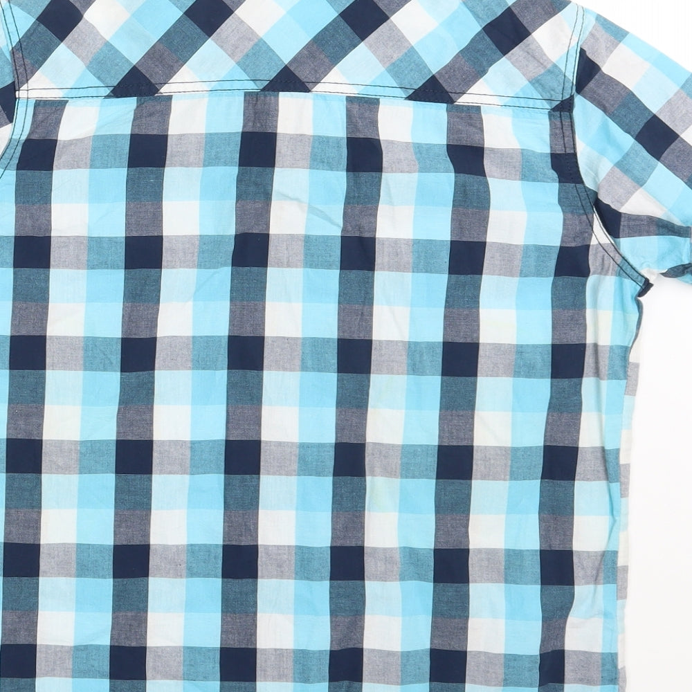 Lee Cooper Boys Blue Check  Basic Button-Up Size 13 Years