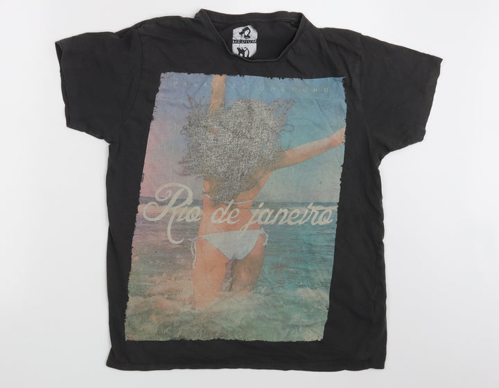 Cedar Wood State Mens Black T-Shirt Size M - Rio De Janerio