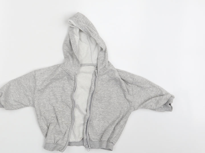 George Girls Grey Full Zip Jumper Size 24 Months