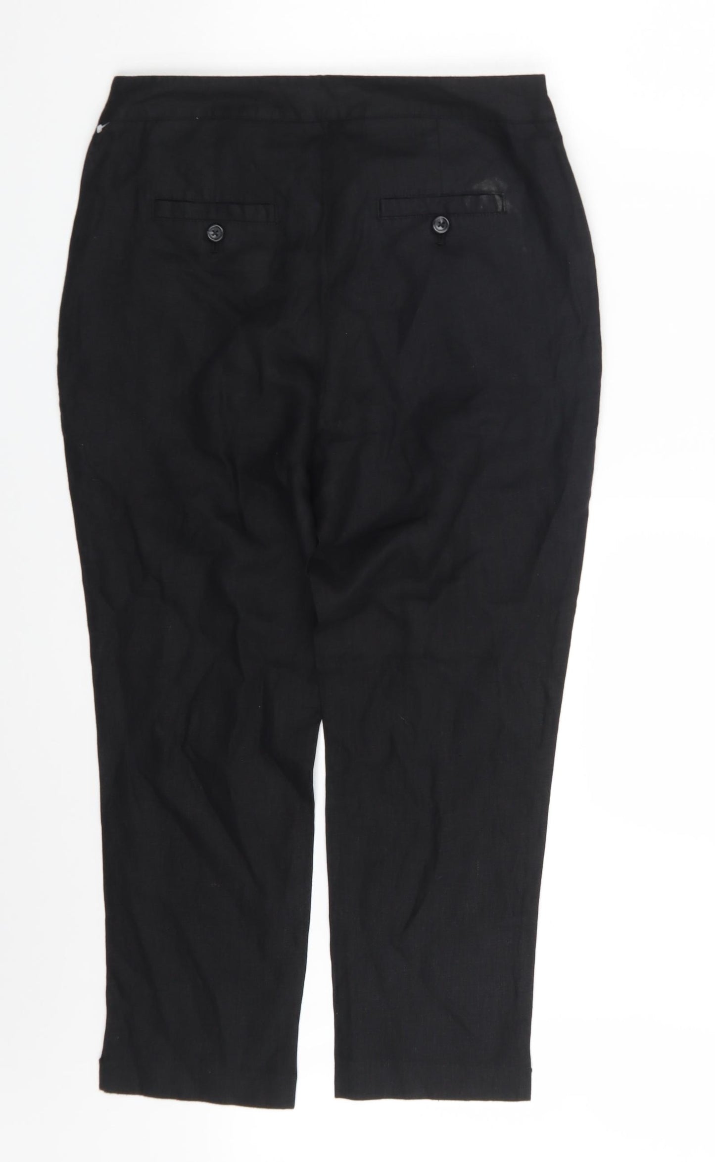 EAST Womens Black   Capri Trousers Size 10 L23.5 in