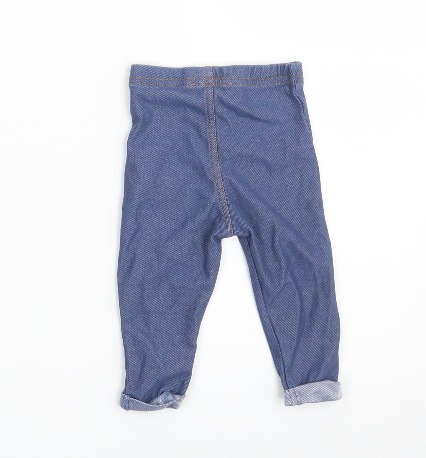 Primark Girls Blue   Jogger Leggings Size 6-9 Months  - Waist 14in; Inside leg 8in