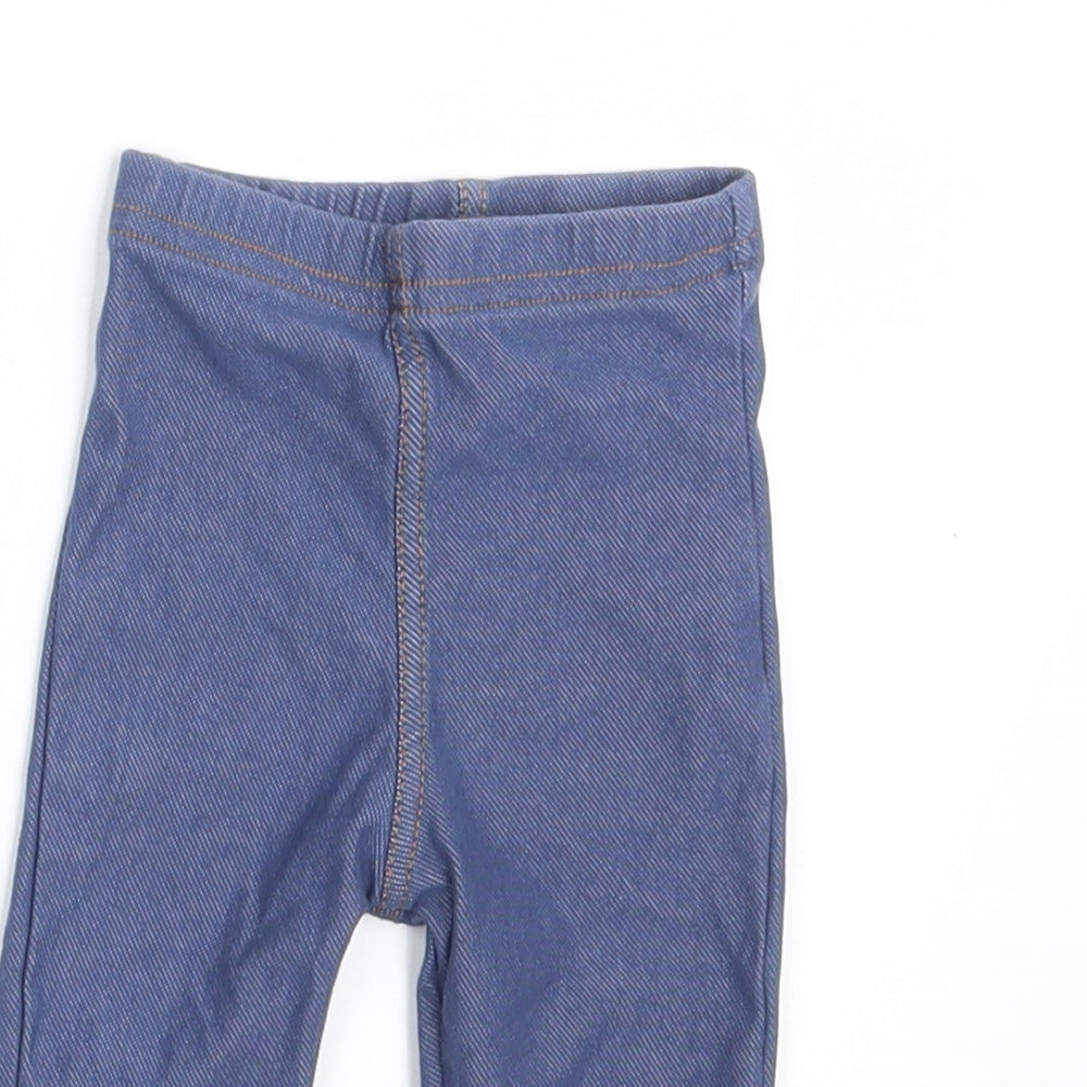 Primark Girls Blue   Jogger Leggings Size 6-9 Months  - Waist 14in; Inside leg 8in