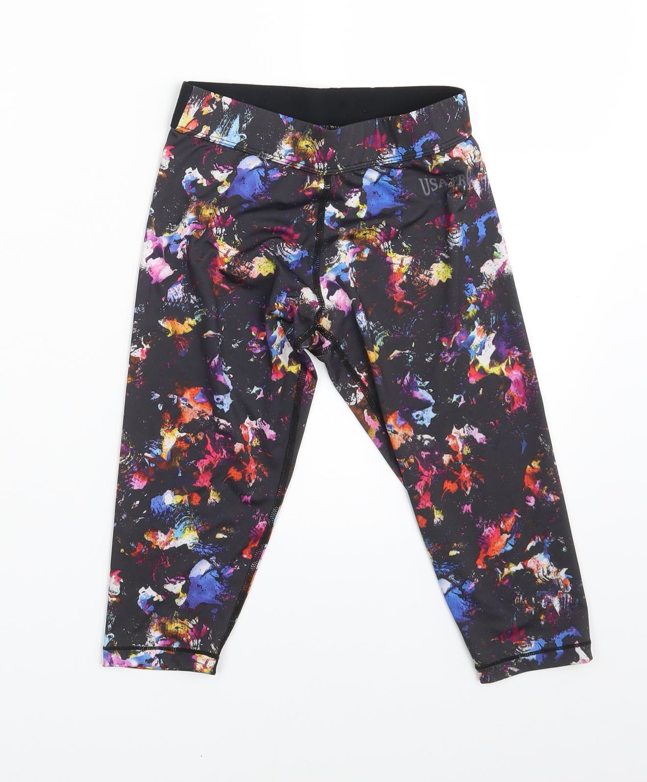 USA Pro Girls Black Colourblock  Jegging Trousers Size 9-10 Years - Inside Leg 13 Inches