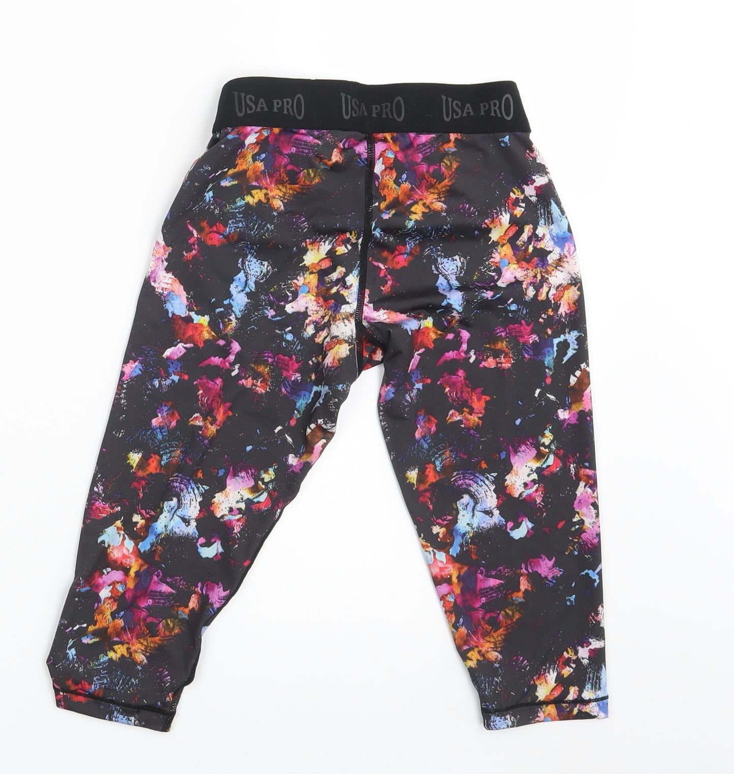 USA Pro Girls Black Colourblock  Jegging Trousers Size 9-10 Years - Inside Leg 13 Inches