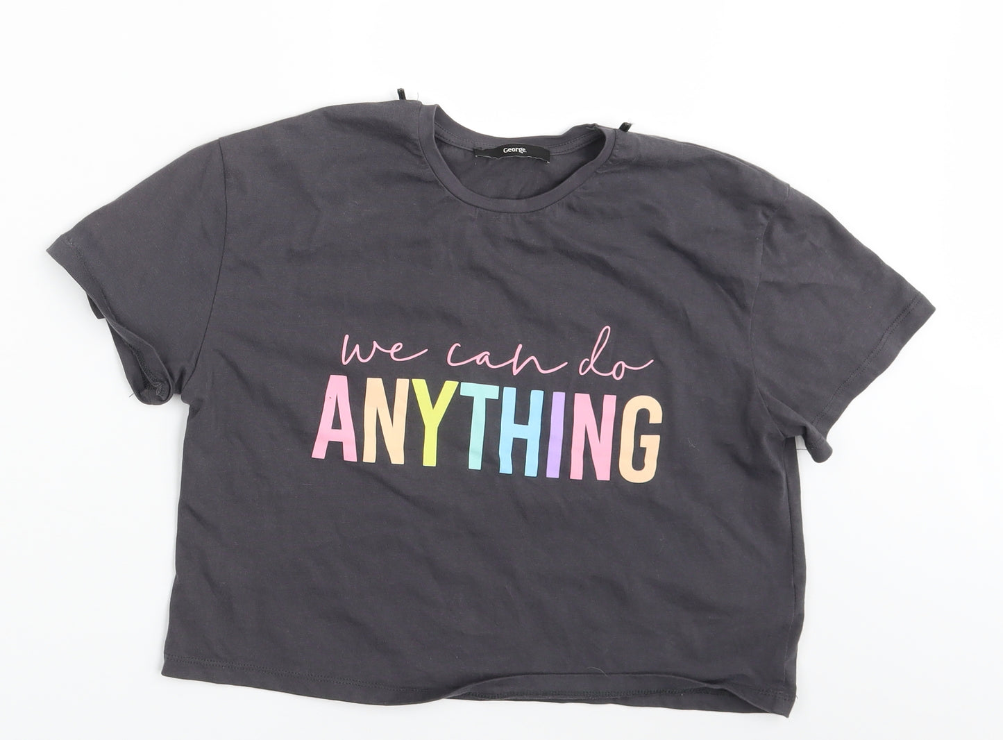 George Girls Grey   Basic T-Shirt Size 11-12 Years