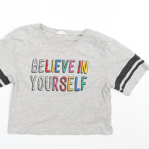 Candy Girls Grey   Basic T-Shirt Size 11 Years