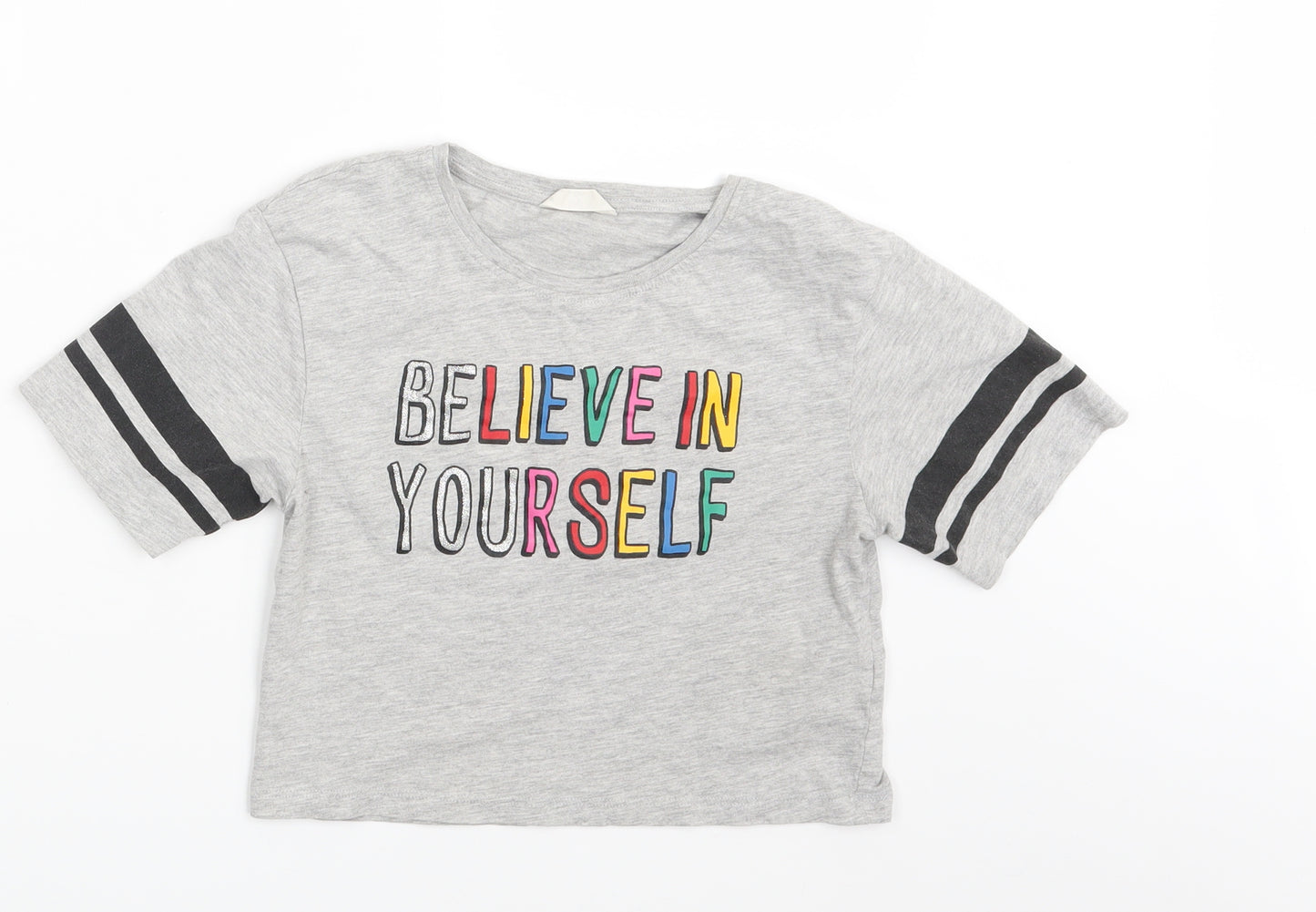 Candy Girls Grey   Basic T-Shirt Size 11 Years