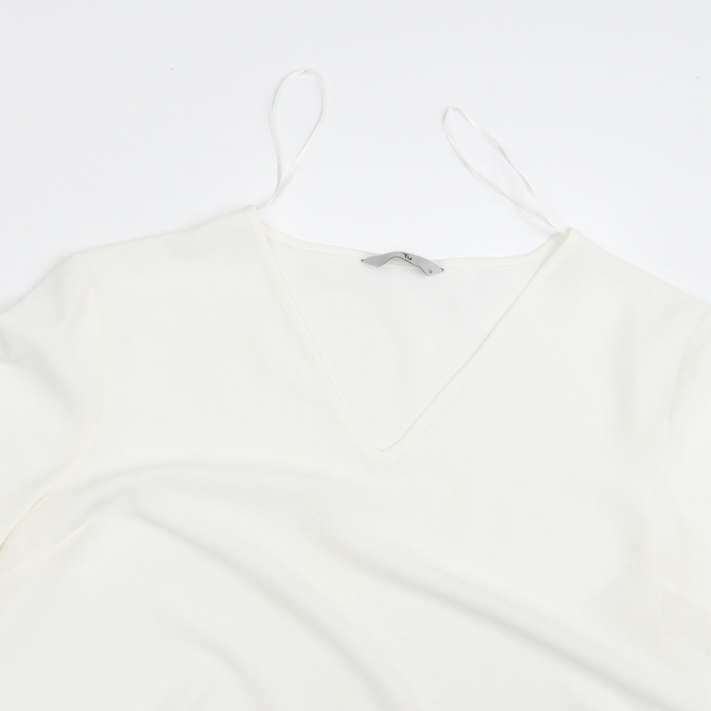 TU Womens Ivory   Basic Blouse Size 14