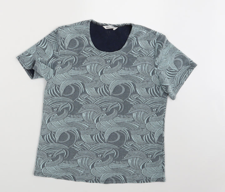 Berkertex Womens Blue Paisley Basic T-Shirt Size 12