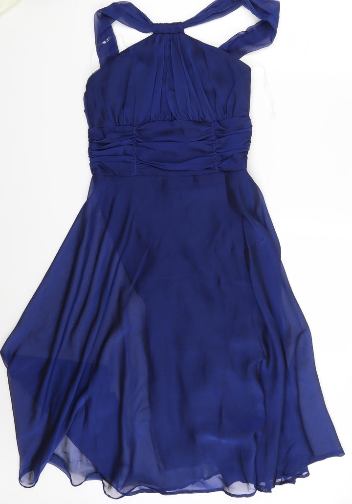Connected Womens Blue A-Line Size 8