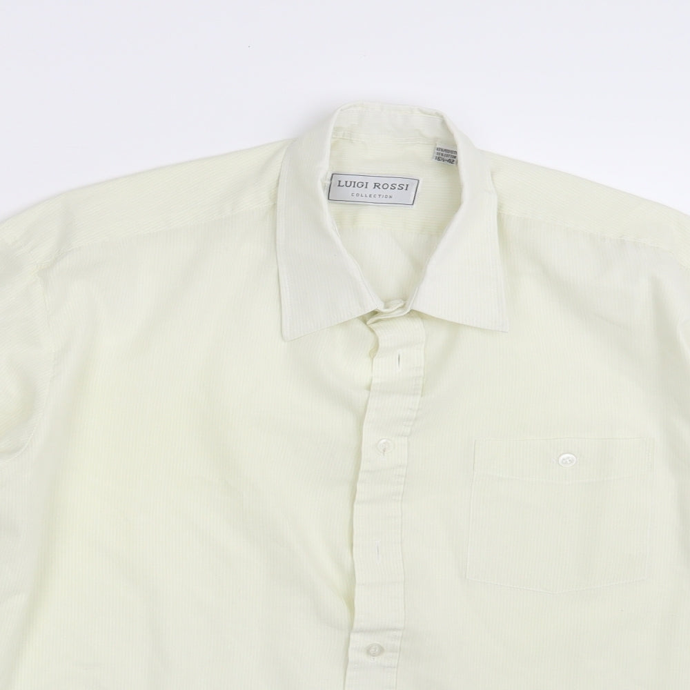 Luigi Rossi Mens Ivory    Button-Up Size 16.5