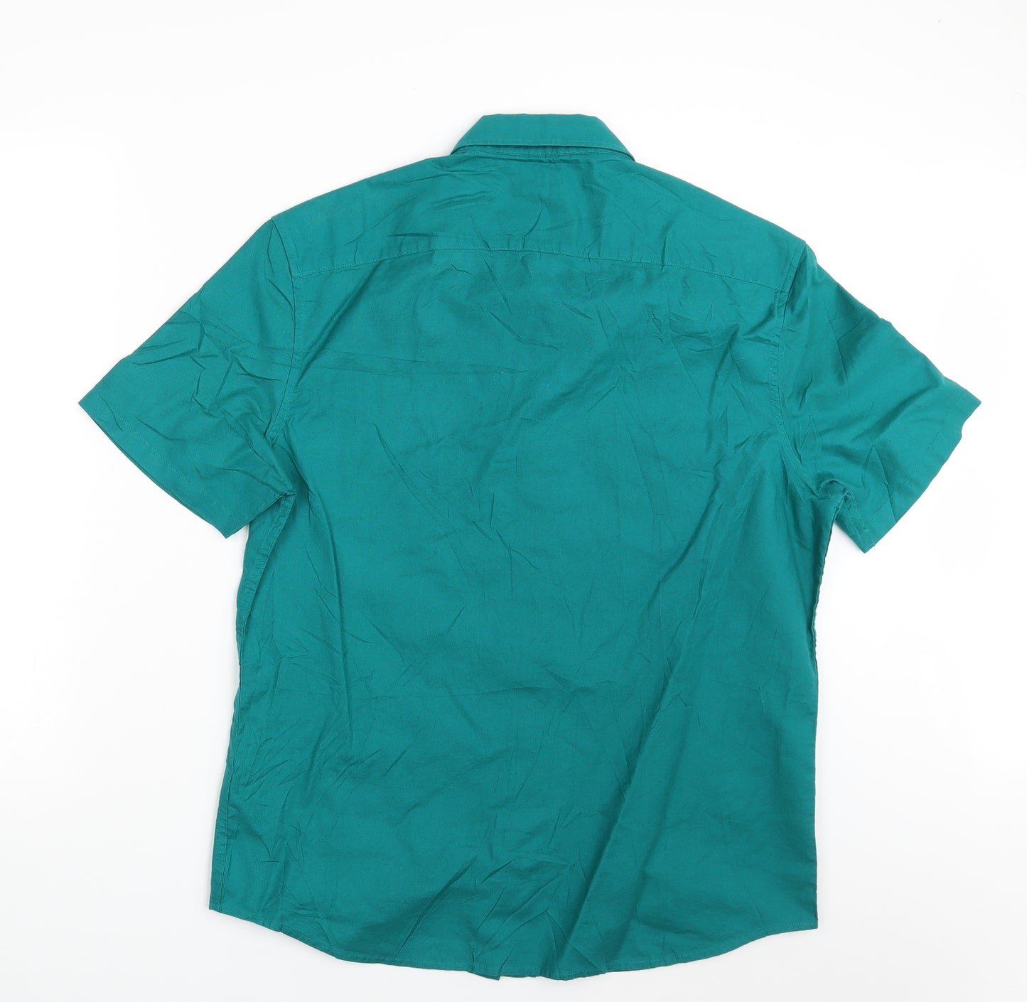 M&S Mens Green    Button-Up Size L