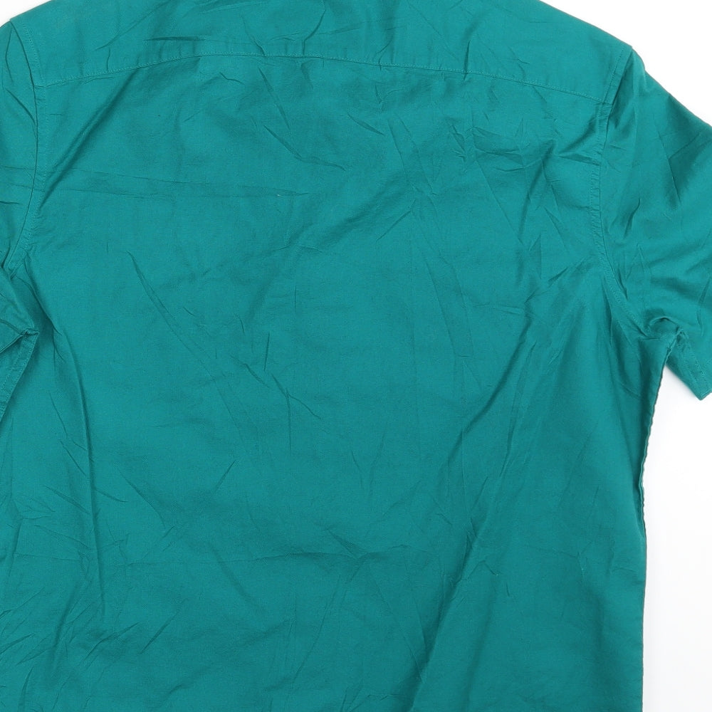 M&S Mens Green    Button-Up Size L