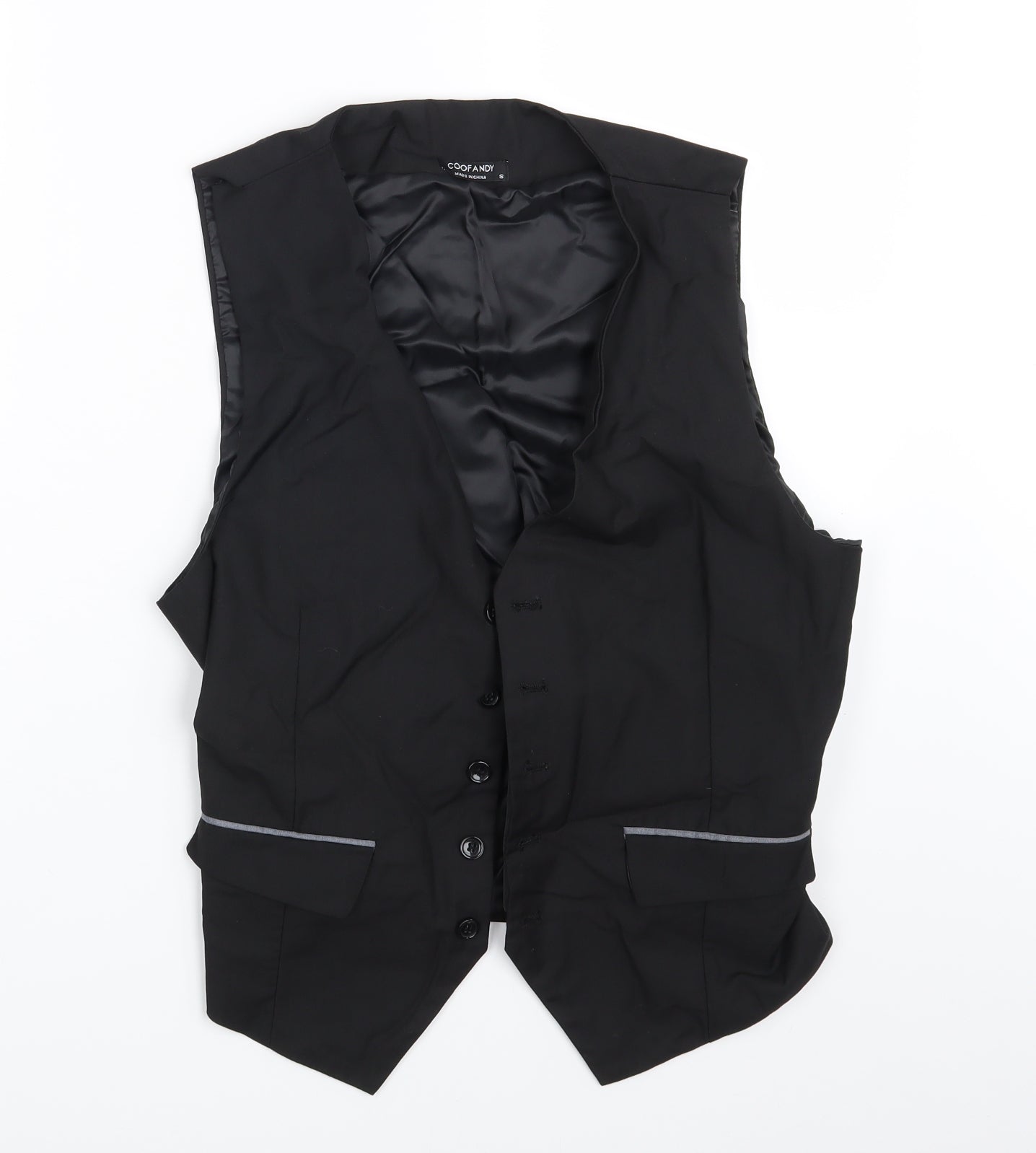 Coofandy Mens Black   Jacket Waistcoat Size S