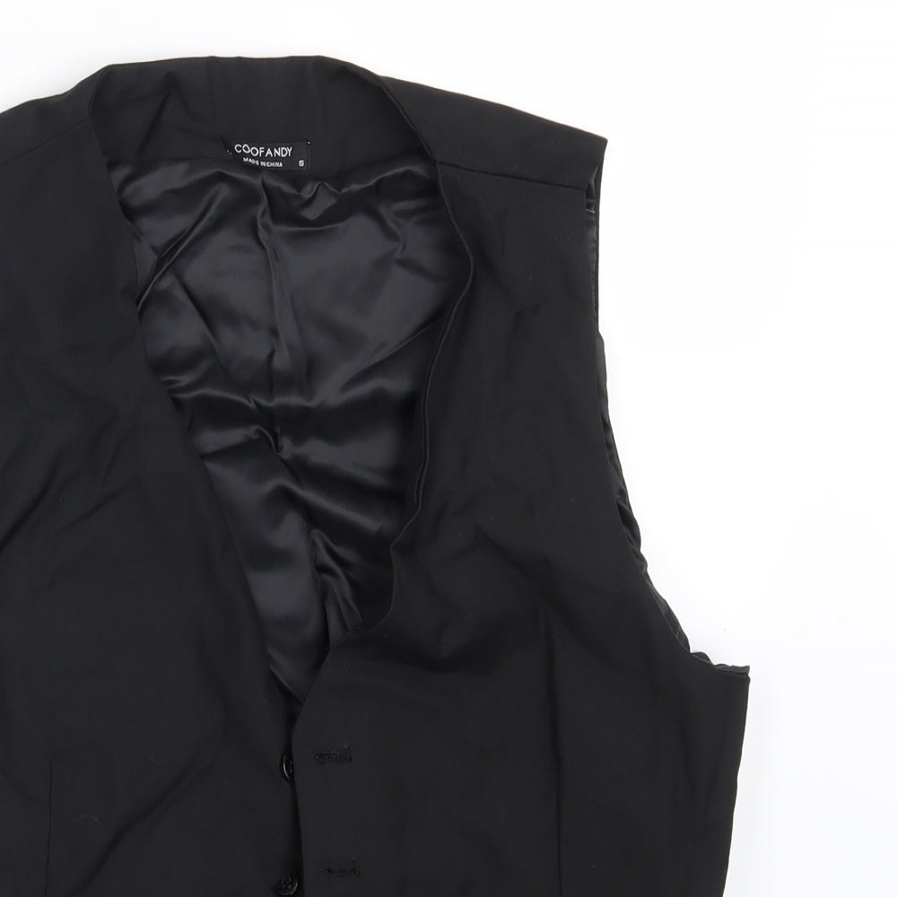 Coofandy Mens Black   Jacket Waistcoat Size S