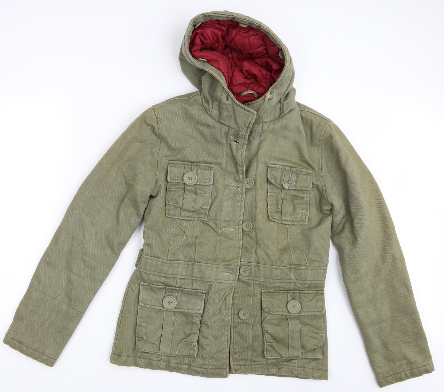 Falmer  Womens Green  Denim Jacket Coat Size 10