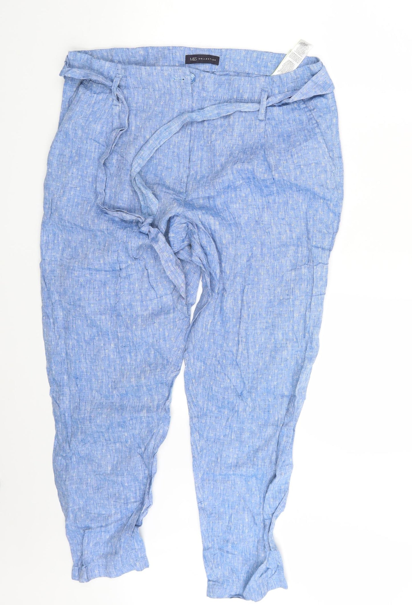 M&S Womens Blue   Sweatpants Trousers Size 16 L27 in