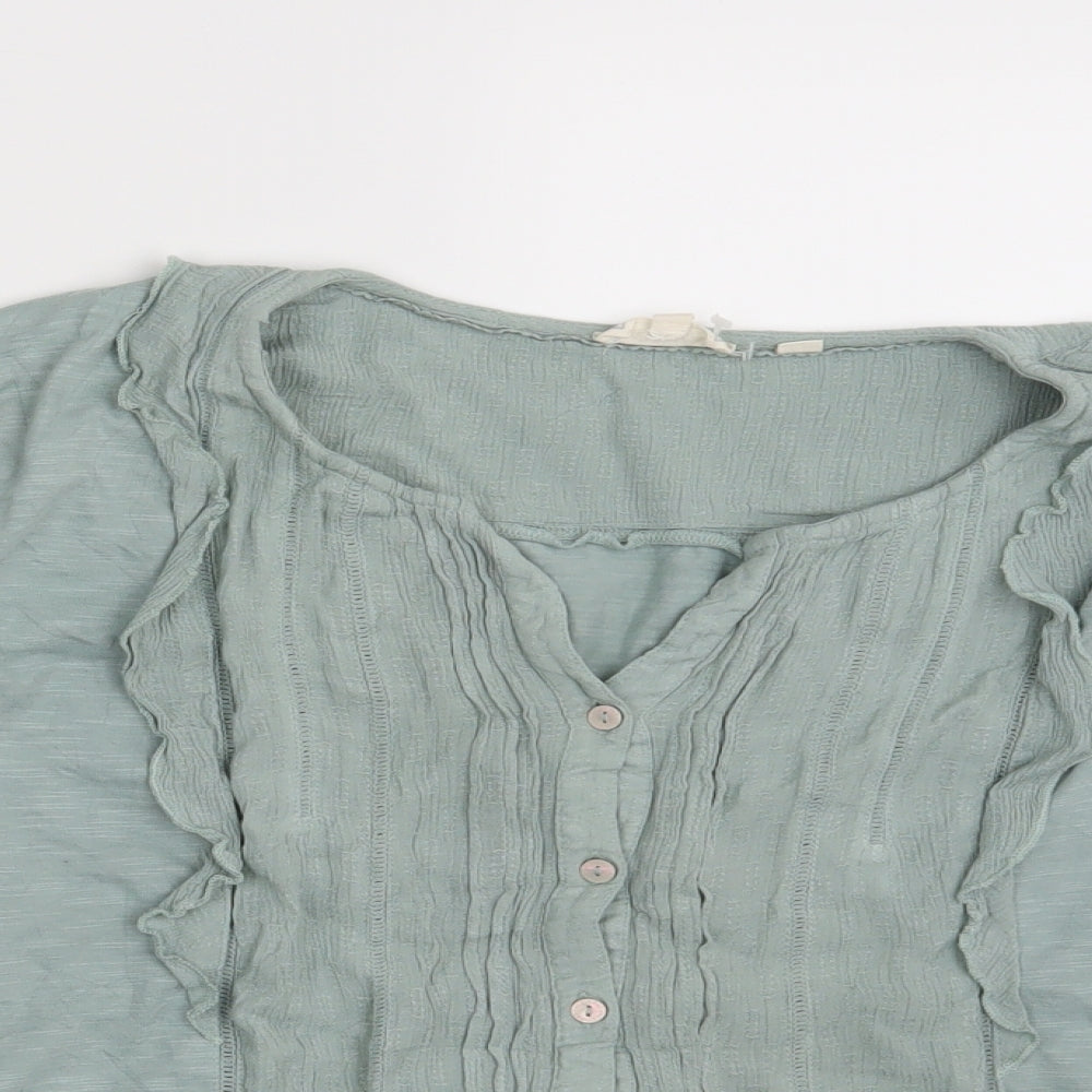 Fat Face Womens Green   Basic Button-Up Size 12