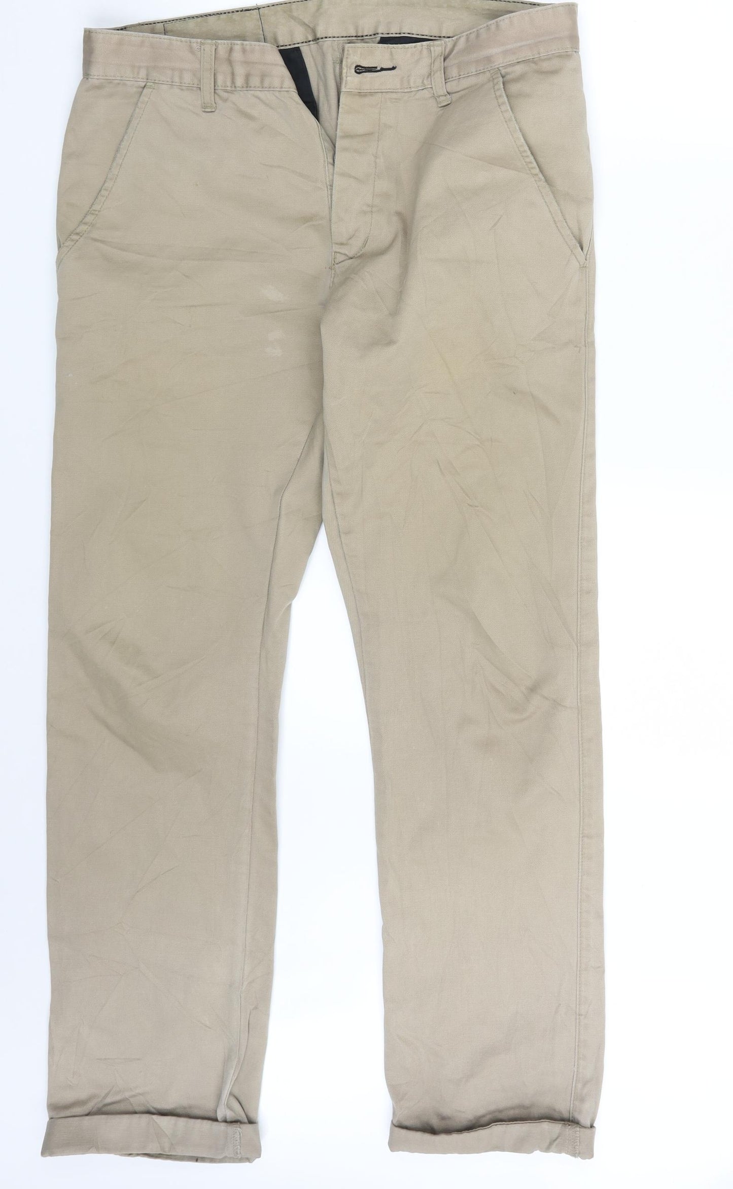 DrDenim Jeans Mens Beige  Denim Straight Jeans Size 34 in L34 in