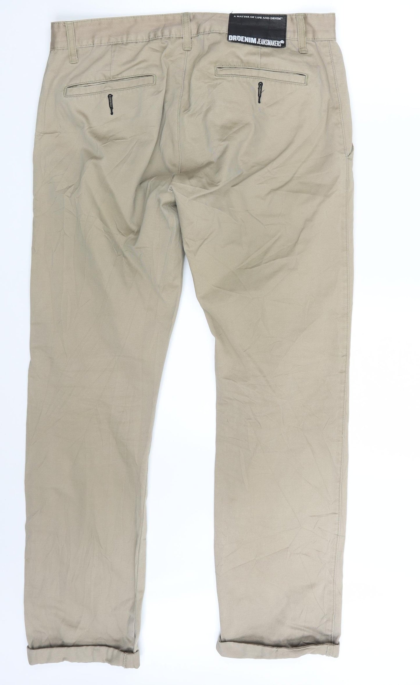DrDenim Jeans Mens Beige  Denim Straight Jeans Size 34 in L34 in