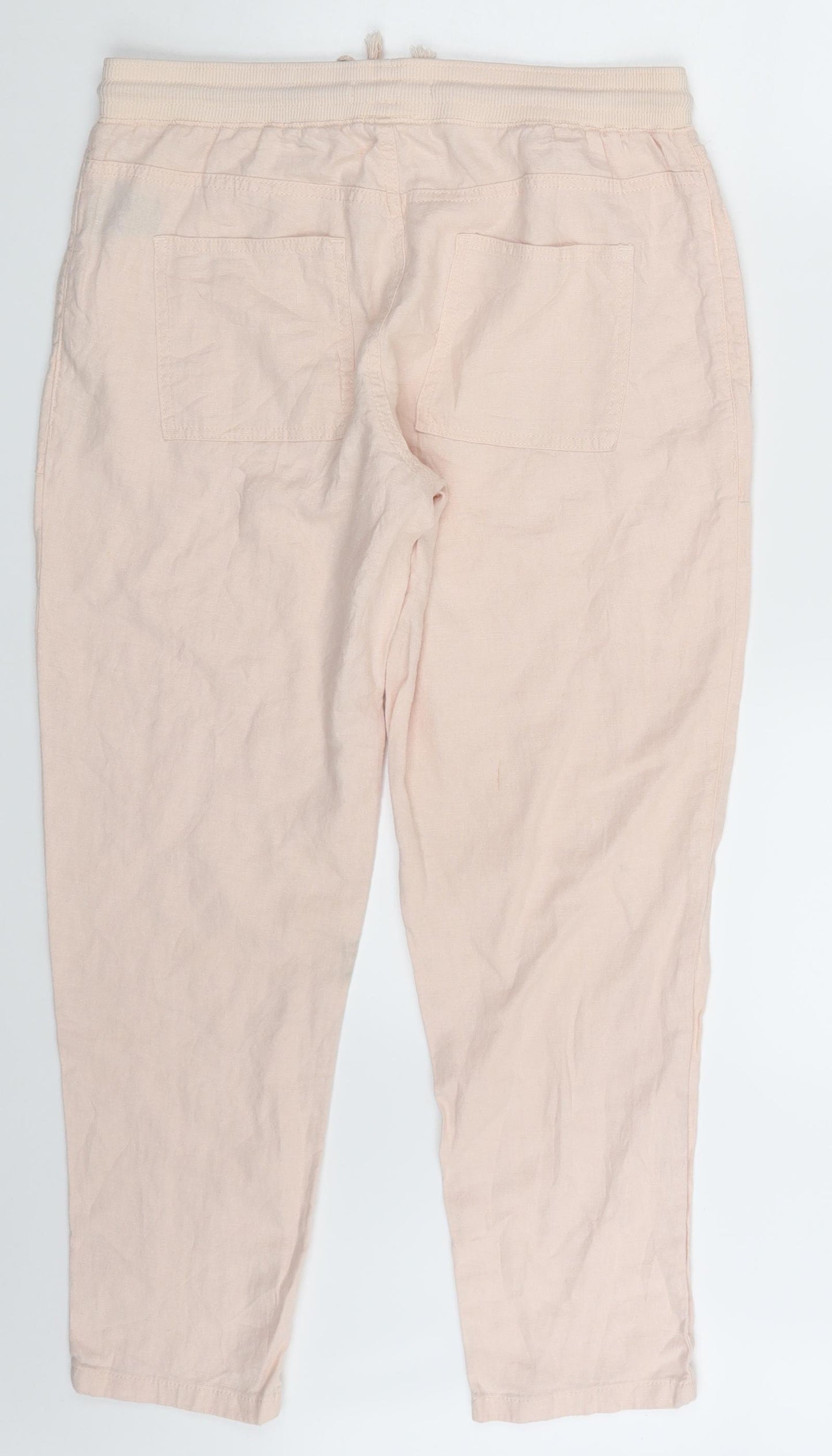 M&S Womens Pink   Cropped Trousers Size 12 L26 in