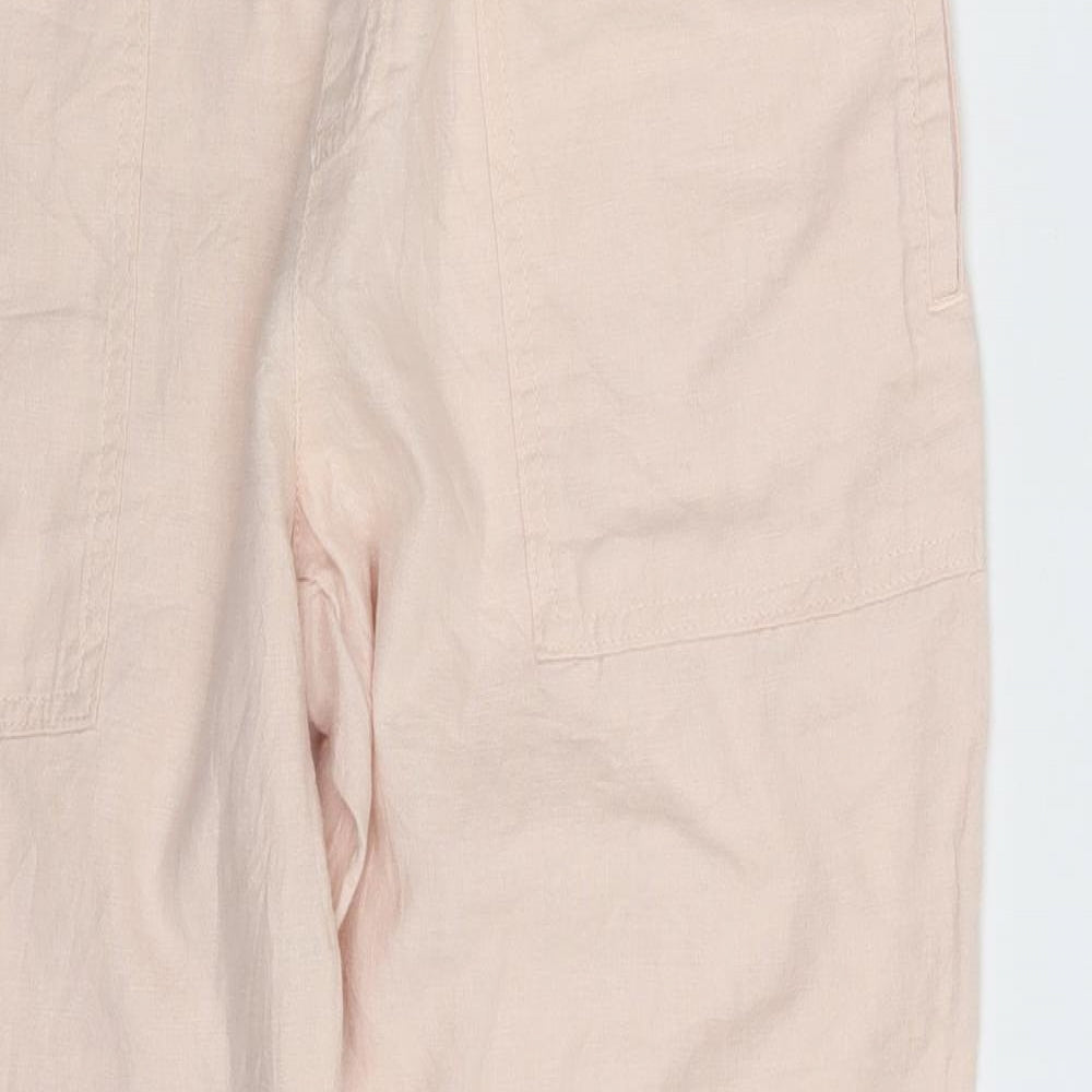 M&S Womens Pink   Cropped Trousers Size 12 L26 in